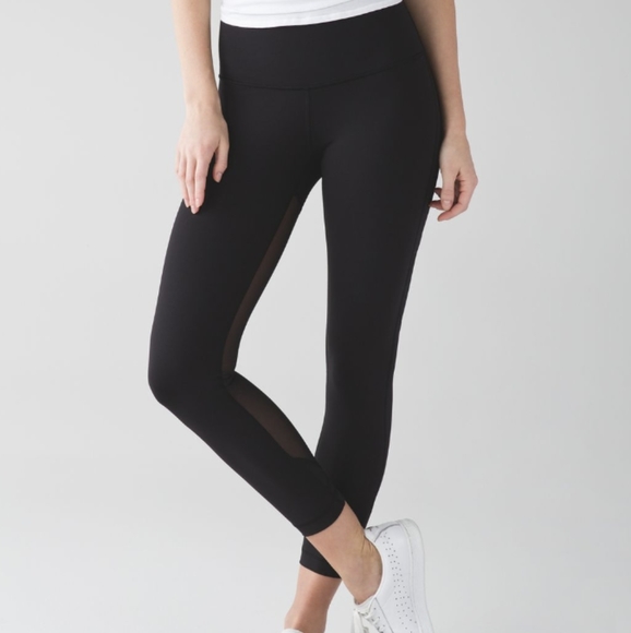 Lululemon leggings with mesh, 8, black - Picture 1 of 7